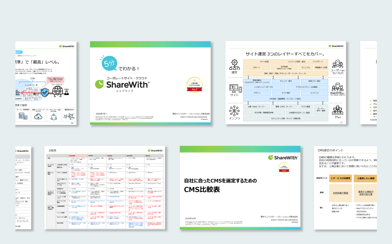 5分でわかるShareWith紹介資料とCMS比較表

