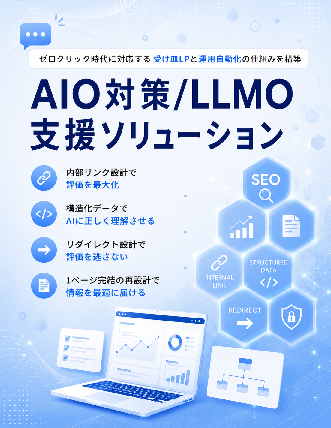 AIO対策/LLMO支援ソリューション 「詳細へ」